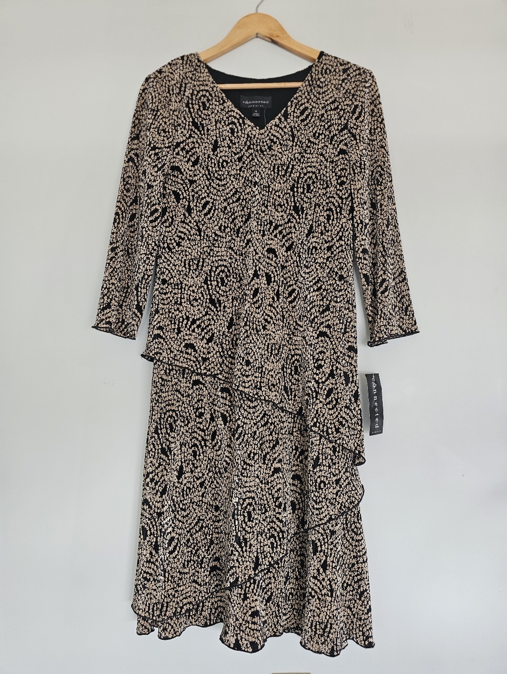 Connected Apparel Gold And Black Dress
